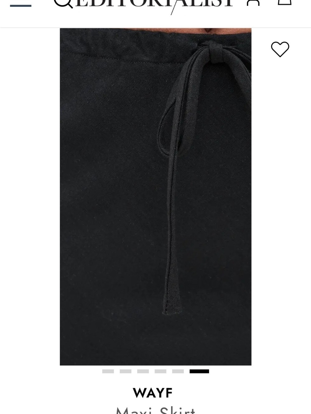 WAYF Black Linen Maxi Skirt: minimalist - Picture 3 of 8